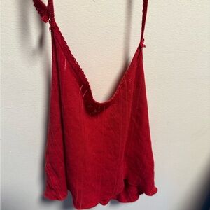 Cou Cou Intimates Pointelle Red Halter Crop